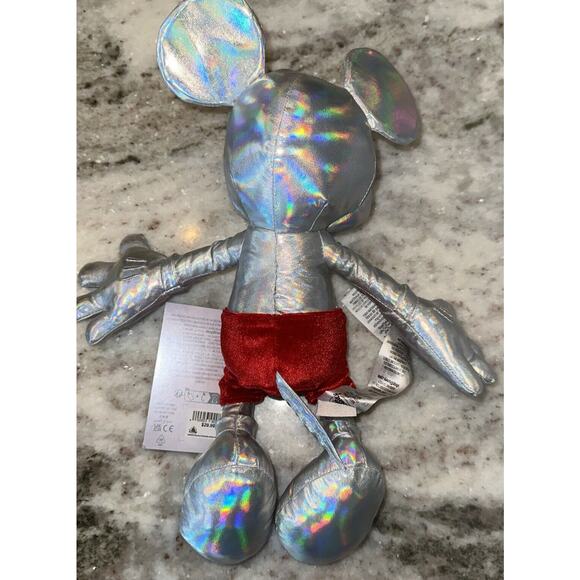Disney Parks 100th Anniversary Mickey Mouse Silver Platinum Plush Toy New 2023 - Picture 4 of 4